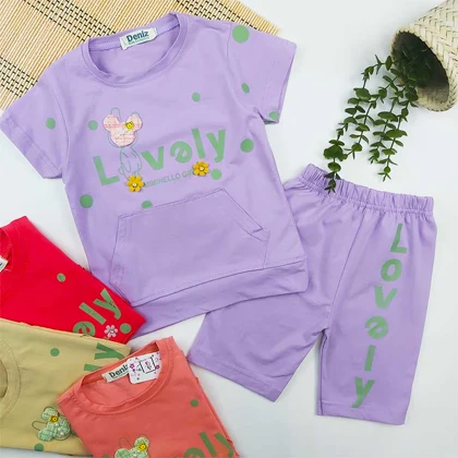 تیشرت شلوارک دخترانه LOVELY