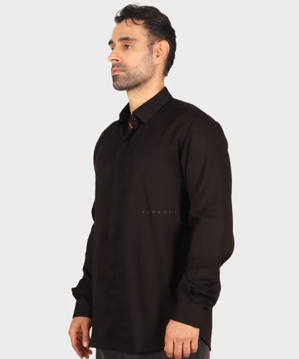 پیراهن مردانه آستین بلند دکمه مخفی 0372