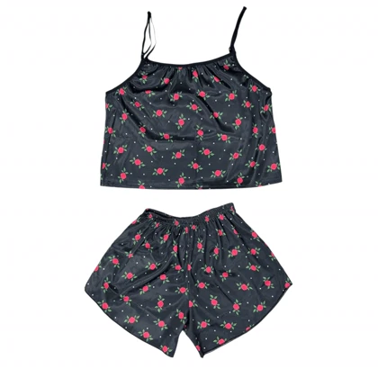 ست تاپ و شلوارک طرح گل 167