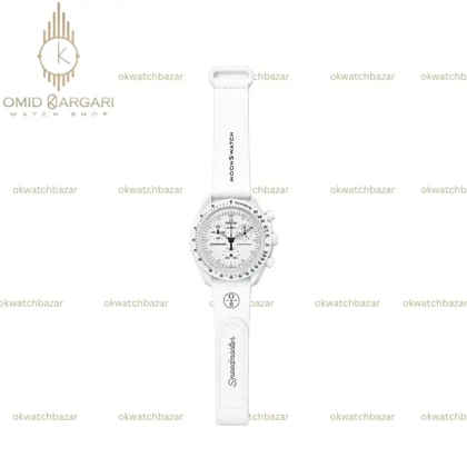 ساعت مچی امگا سواچ بند رابر ماموریت به ماه Omega x Swatch Mision to the moon Rubber