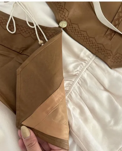 پیراهن و جلیقه چرم✨