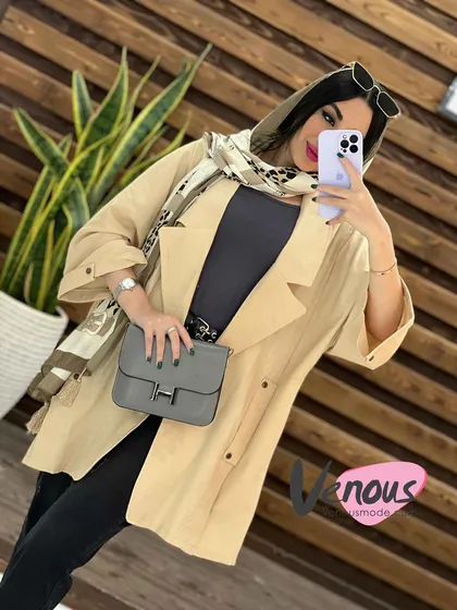 مانتو لینن یقه انگلیسی