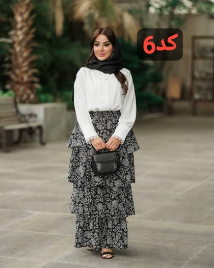دامن طبقه‌ای ترندی مدل هلن کد 2841