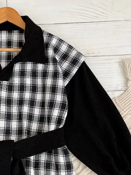 مانتو چهارخونه کشمیر کد 2307