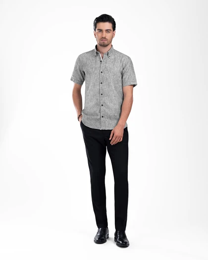 ام کی کالکشن پیراهن آستین کوتاه mk-22919-gray