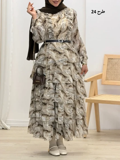 4241-پیراهن طبقه‌ای رز