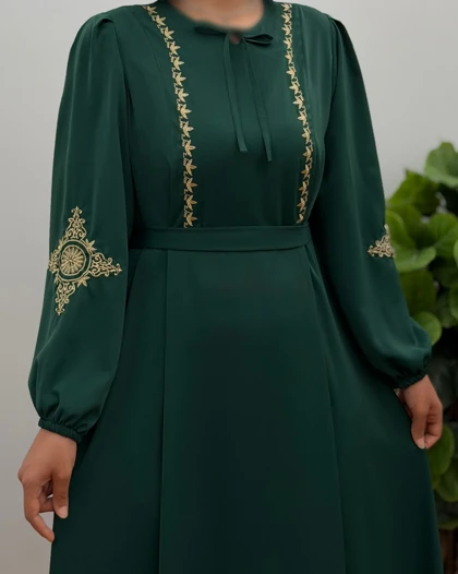 پیراهن مانتویی زنانه الیزه گلدوزی