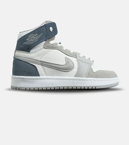 کفش کتانی بزرگ پا ساق‌دار سفید طوسی آبی NIKE AIR Jordan 1 مدل 8303