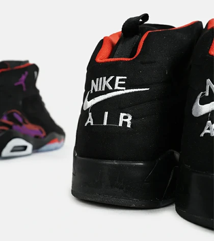کفش کتانی ساق‌دار مردانه مشکی قرمز بنفش Nike air jordan 5 v02