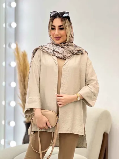 مانتو جلو دکمه بغل چاک
