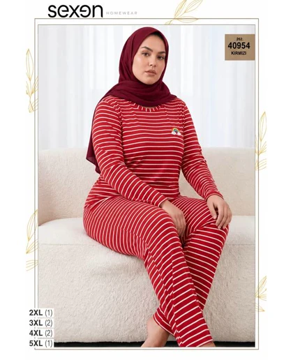بلوز و شلوار بیگ سایز زنانه sexen کد 40954
