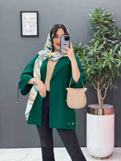 مانتو لینن آستین گت ضربدری