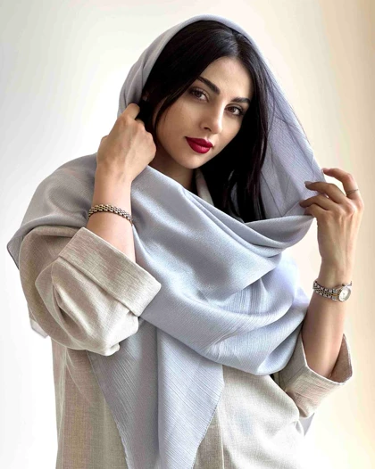 روسری کریستال شاین نقره ای