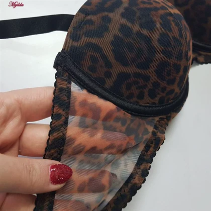 ست شورت و سوتین زنانه شارمین مدل جکدار فنردار پلنگی کد 5457-1066