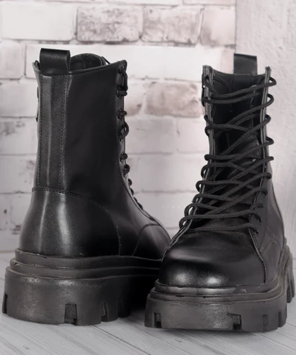 نیم بوت مردانه مشکی زیپ‌دار 0519