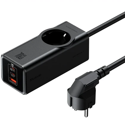 چندراهی برق یک سوکت، دو تایپ سی و یک یواس‌بی 70 وات مک دودو CH-462