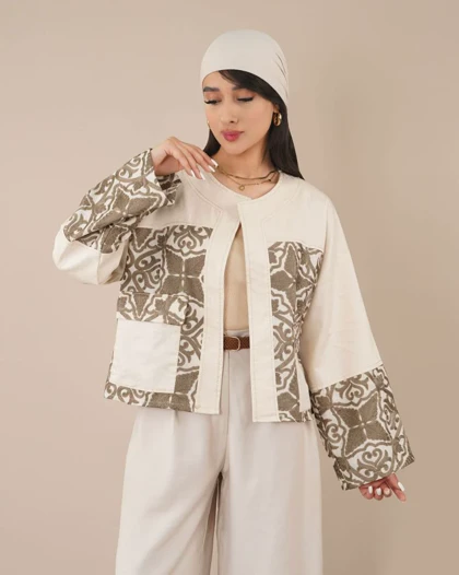 کت لینن گلدوزی کد 30323
