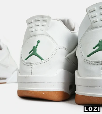 کتانی ساق‌دار زنانه و مردانه سفید سبز Nike air jordan 4