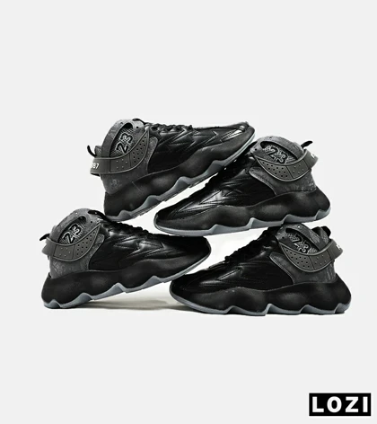 کفش کتانی ساق‌دار مردانه مشکی خاکستری Nike air jordan 23