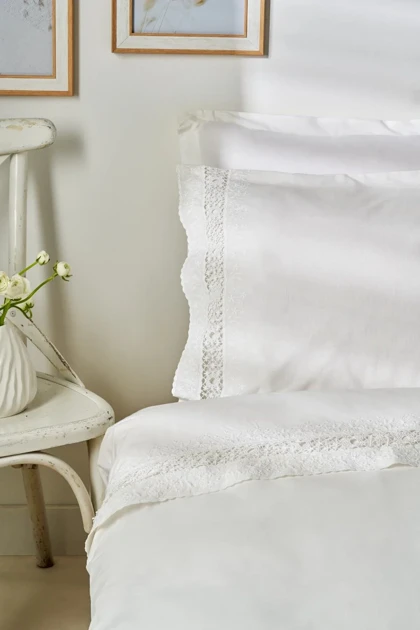 سرویس روتختی دو نفره Karaca Home مدل Mia پنبه‌ای - سفید