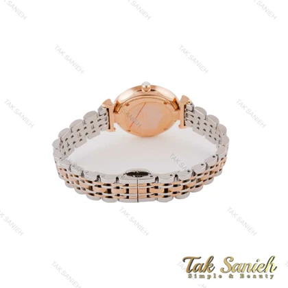 ساعت امپریو آرمانی دورنگ رزگلد زنانه صفحه سیلور ایندکس خطی Armani-4964-L
