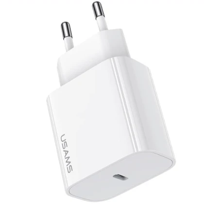 شارژر دیواری یوسامز USAMS مدل CC226 توان 20 وات با کابل Type-C طول 1m