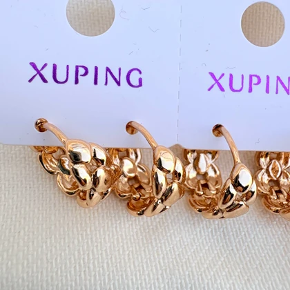 گوشواره حلقه‌ای طرح بافت ژوپینگ