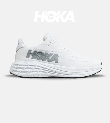 کفش کتانی سفید طوسی HOKA مدل 7334