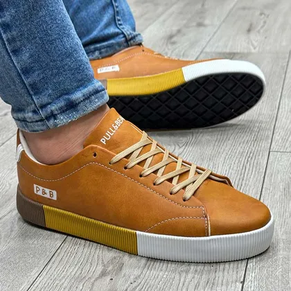 کفش کتانی مردانه مدل پول اند بیر pull&bear عسلی 41 تا 44