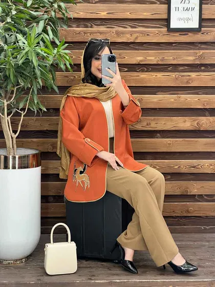 مانتو ژاکارد تیکه دوزی