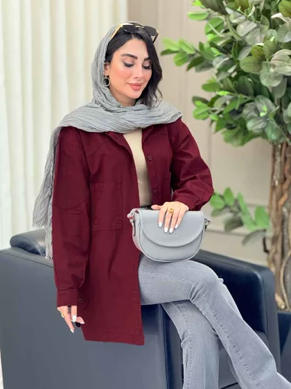مانتو بغل سه دکمه دو جیب پیله