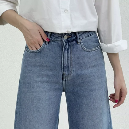 شلوار جین بگی آبی متوسط