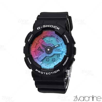 ساعت جی شاک GA2100 مردانه چند موتوره مشکی صفحه هفت رنگ 105849