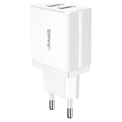 شارژر دیواری 2.1 آمپر یوسامز USAMS مدل cc090+sj099 با کابل تایپ سی