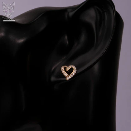 گوشواره قلب گژوآل نگین‌دار