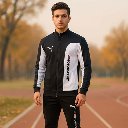 ست سویشرت شلوار مردانه مشکی مدل MotorSport ویژه