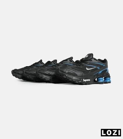 کفش کتانی مردانه مشکی آبی نایک NIKE x SUPREME shox ride 2