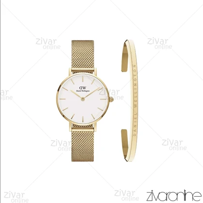 ست دستبند و ساعت دنیل ولینگتون زنانه طلایی صفحه سفید 105374