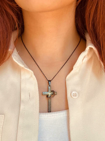 گردنبند صلیب استیل