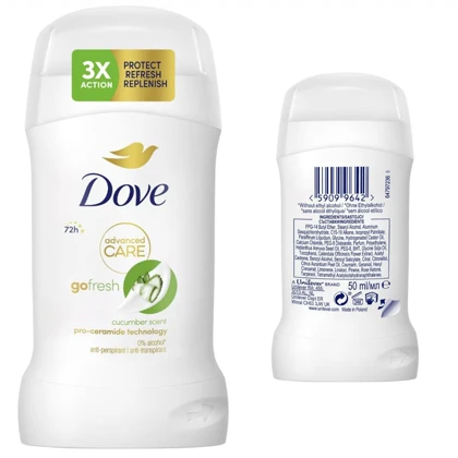 استیک ضد تعریق زنانه داو Dove مدل Go Fresh رایحه خیار محافظت 72 ساعته 50ml