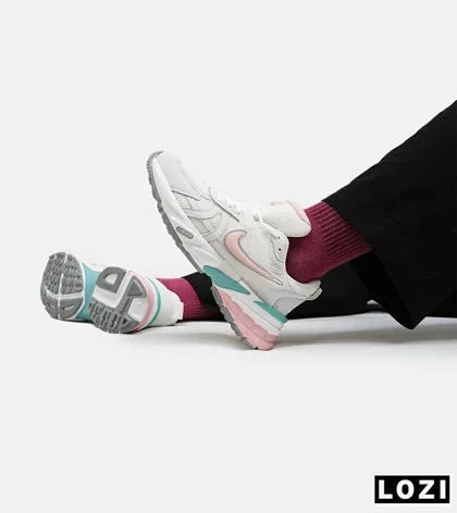 کفش کتانی زنانه سفید صورتی Nike cushlon مدل 5191