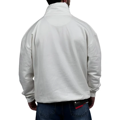 دورس مردانه یقه نیم زیپ سفید طرح ساده