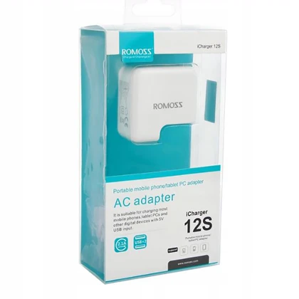 شارژر دیواری فست شارژ یو اس بی مسافرتی 2.1 آمپر روموس همراه با کابل شارژ میکرو یو اس بی 12S