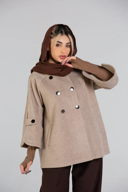 پالتو یقه ایستاده 6 دکمه