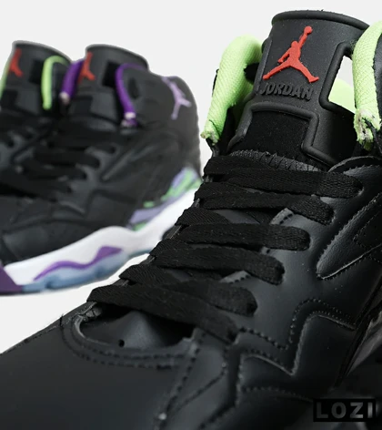 کفش کتانی ساق‌دار مردانه مشکی سبز بنفش Nike air jordan 6