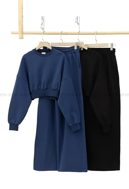 ست کراپ دورس شلوار رنگی کد1004915