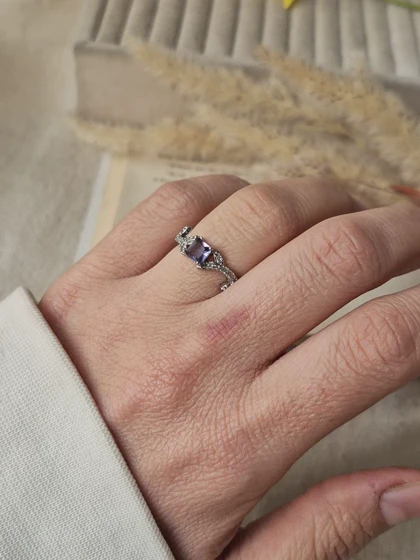 انگشتر جواهری فری سایز بنفش