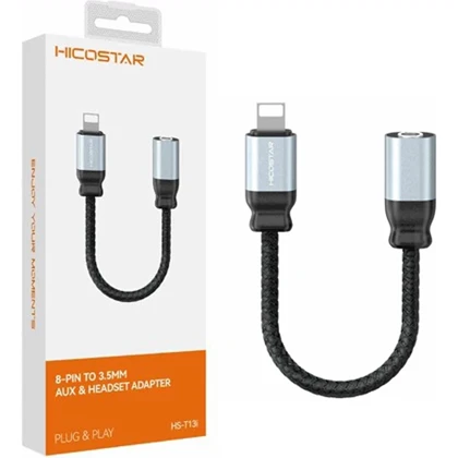 مبدل لایتنینگ به جک 3.5 میلی متری هایکو استار HICOSTAR مدل HS-T13i