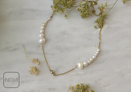 گردنبند استیل مروارید ولوم