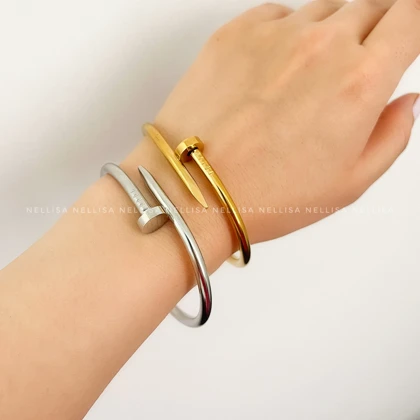بنگل زنانه استیل طرح میخ - کد 8780